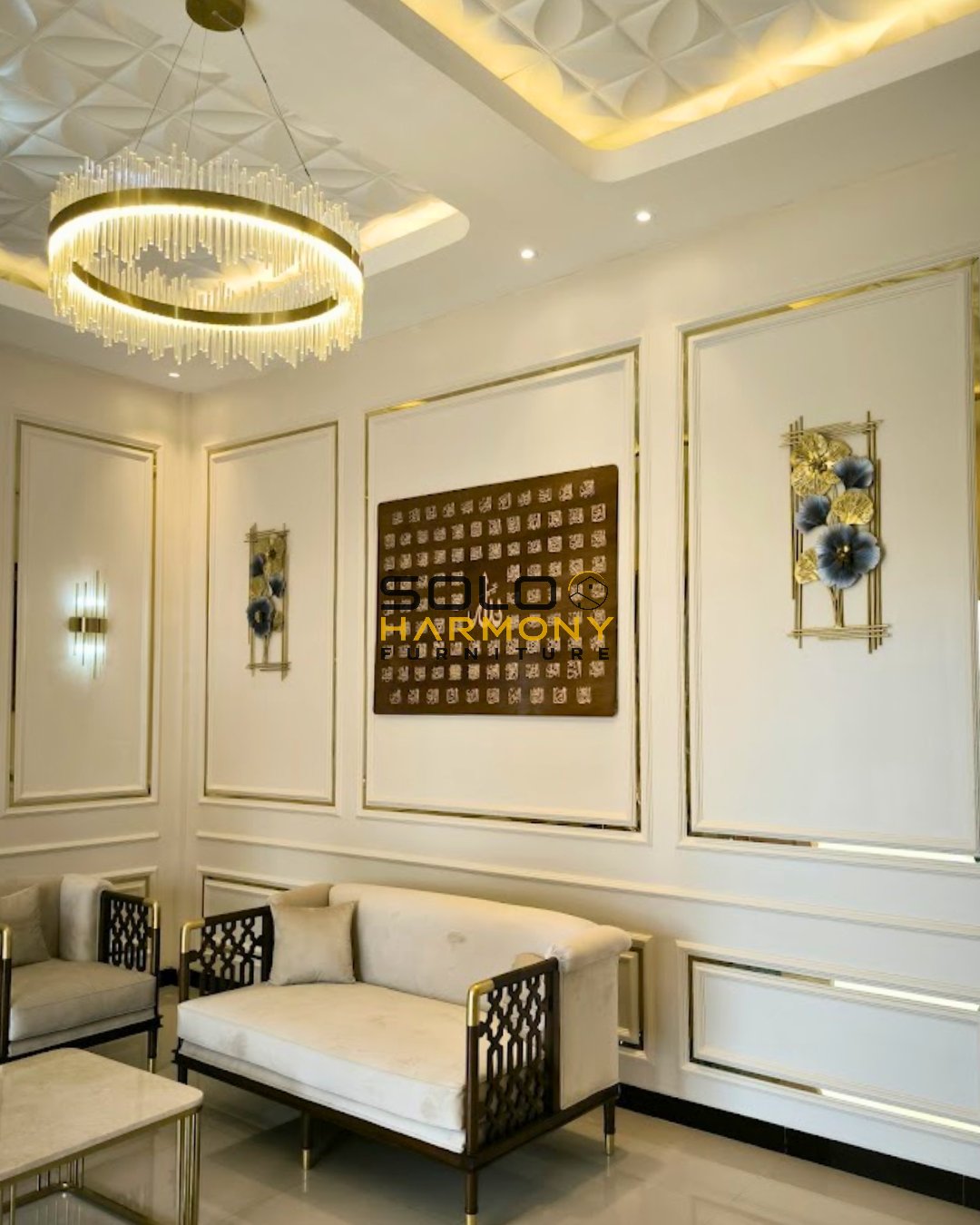 Set Ruang Tamu Minimalis Mewah Nuansa Gold — Interior foto 2 di Boyolali