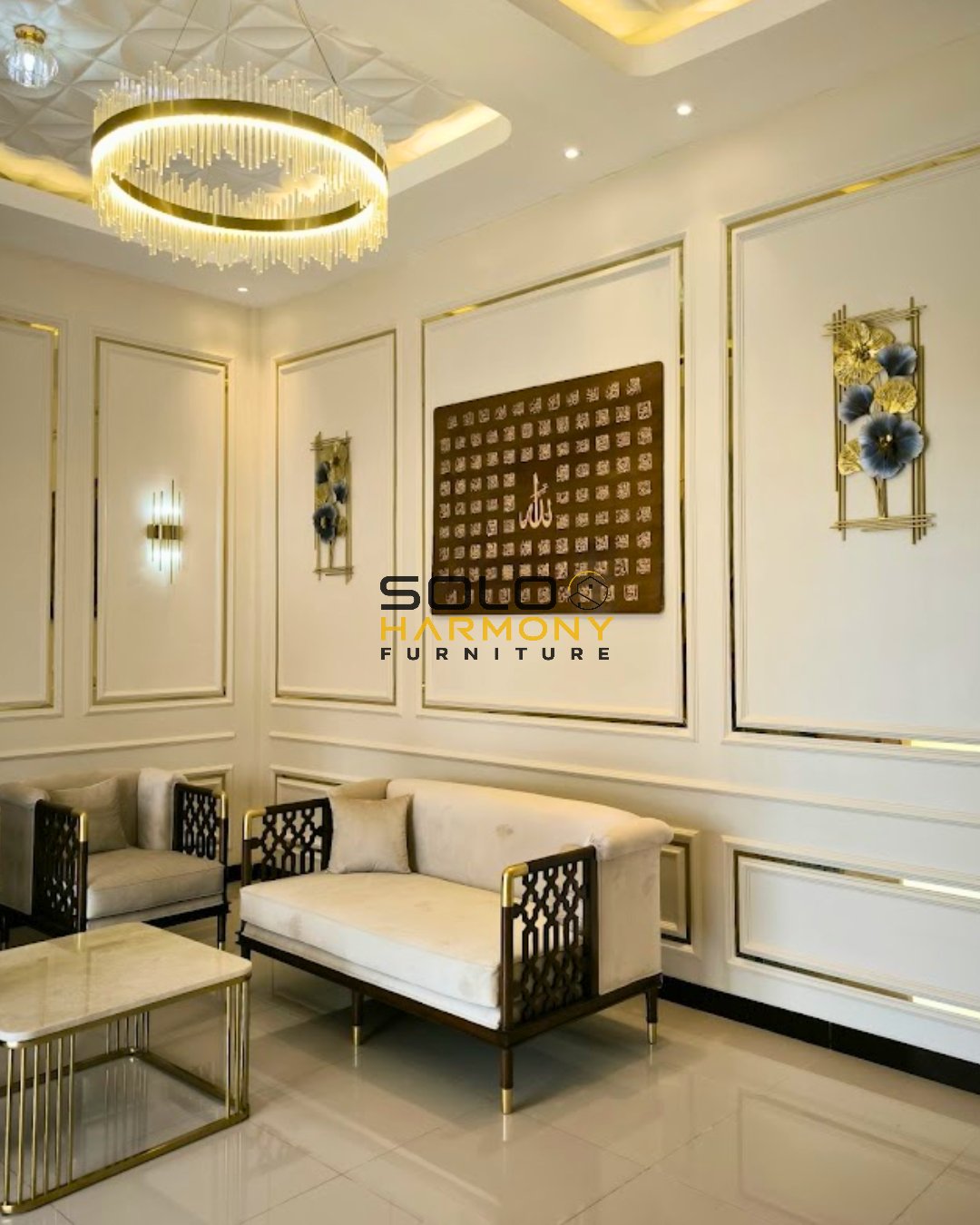 Set Ruang Tamu Minimalis Mewah Nuansa Gold — Interior foto 5 di Boyolali