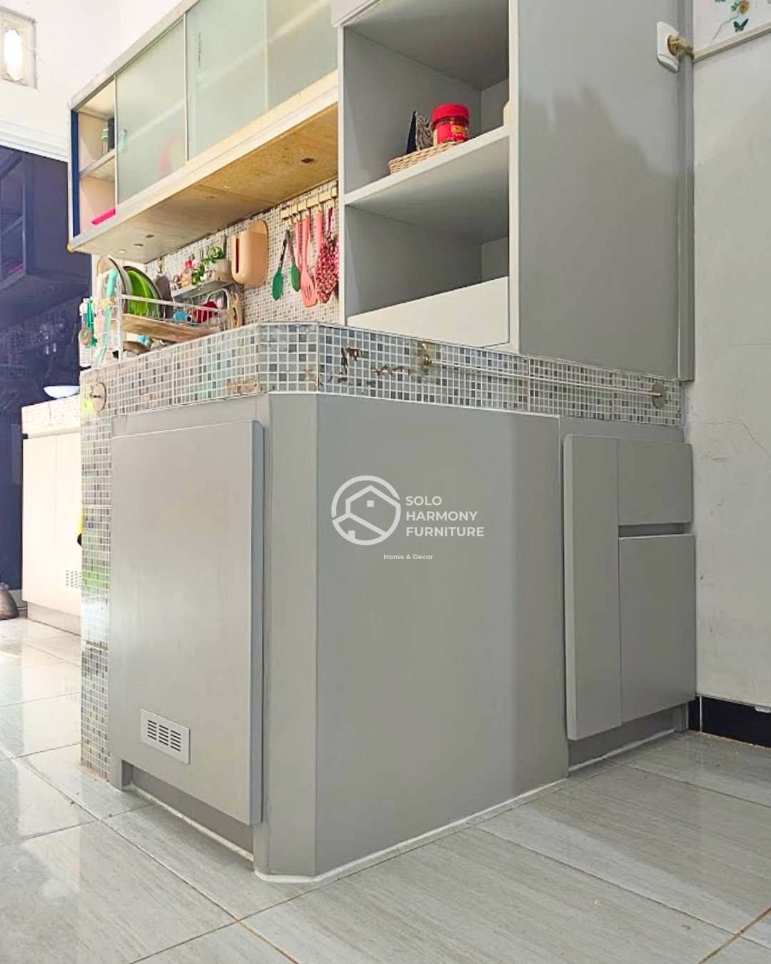 Tambahan Tall Cabinet Dapur L-Shape –  Bu Asniyah — Kitchen Set foto 5 di Cemani, Sukoharjo