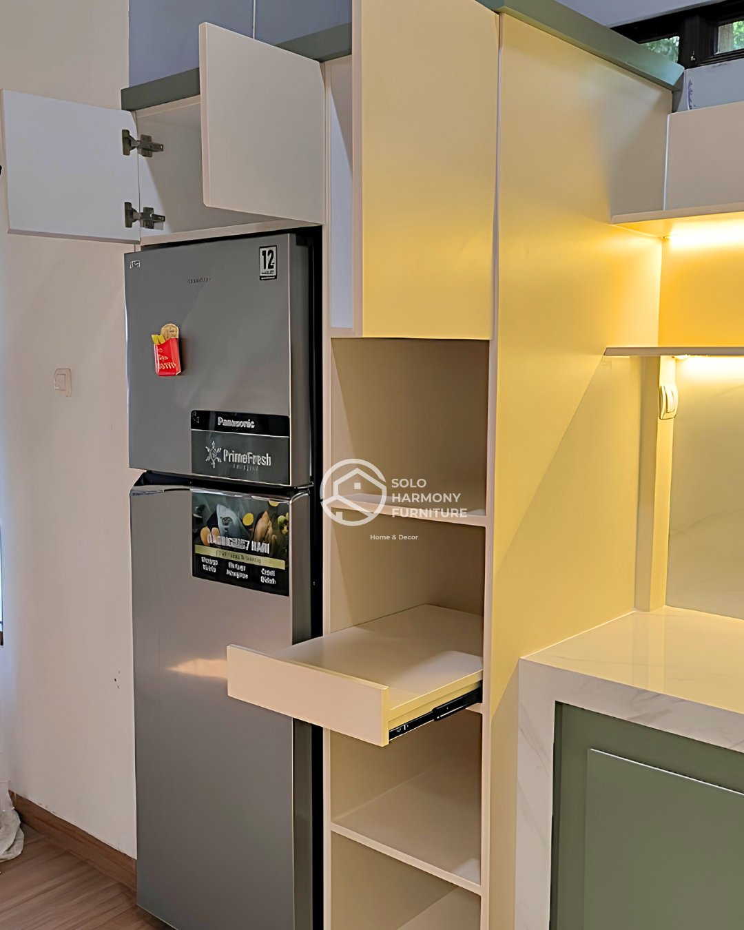 Kitchen Set L-Shape Sage Green — Bapak Aan — Kitchen Set foto 4 di Kadipiro, Solo