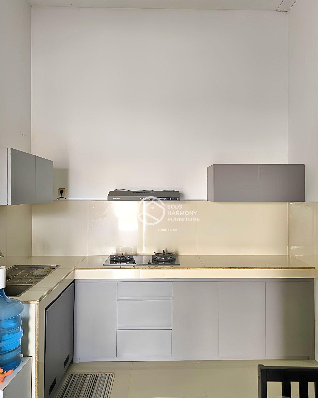 Kitchen Set L-Shape Grey Minimalist - Pak Andy — Kitchen Set foto 3 di Gentan, solo baru (Angsana Residence)