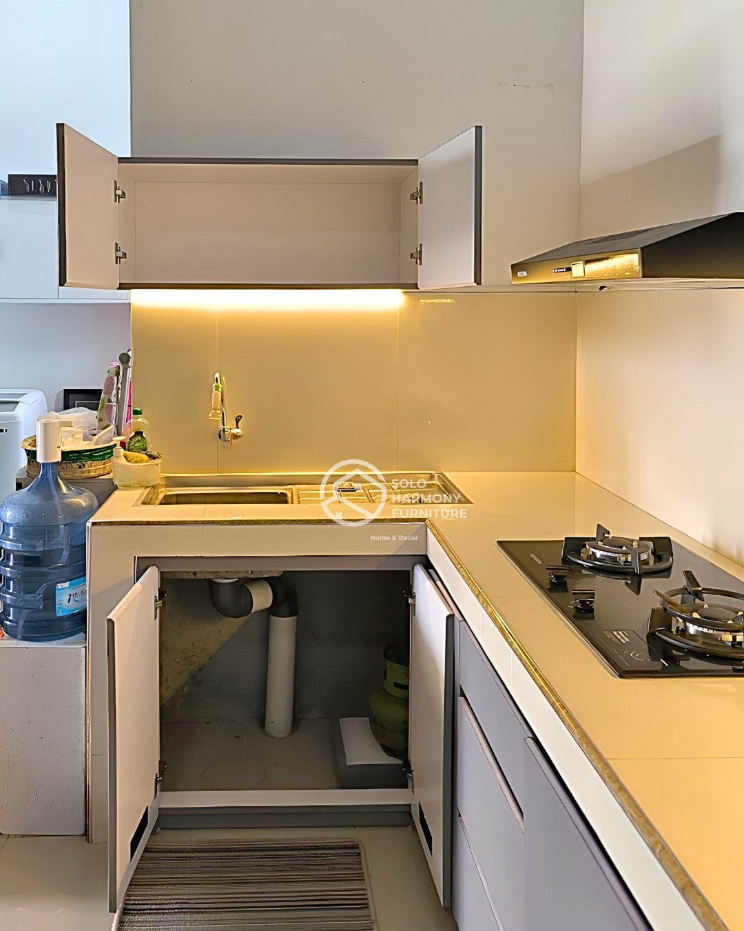 Kitchen Set L-Shape Grey Minimalist - Pak Andy — Kitchen Set foto 4 di Gentan, solo baru (Angsana Residence)