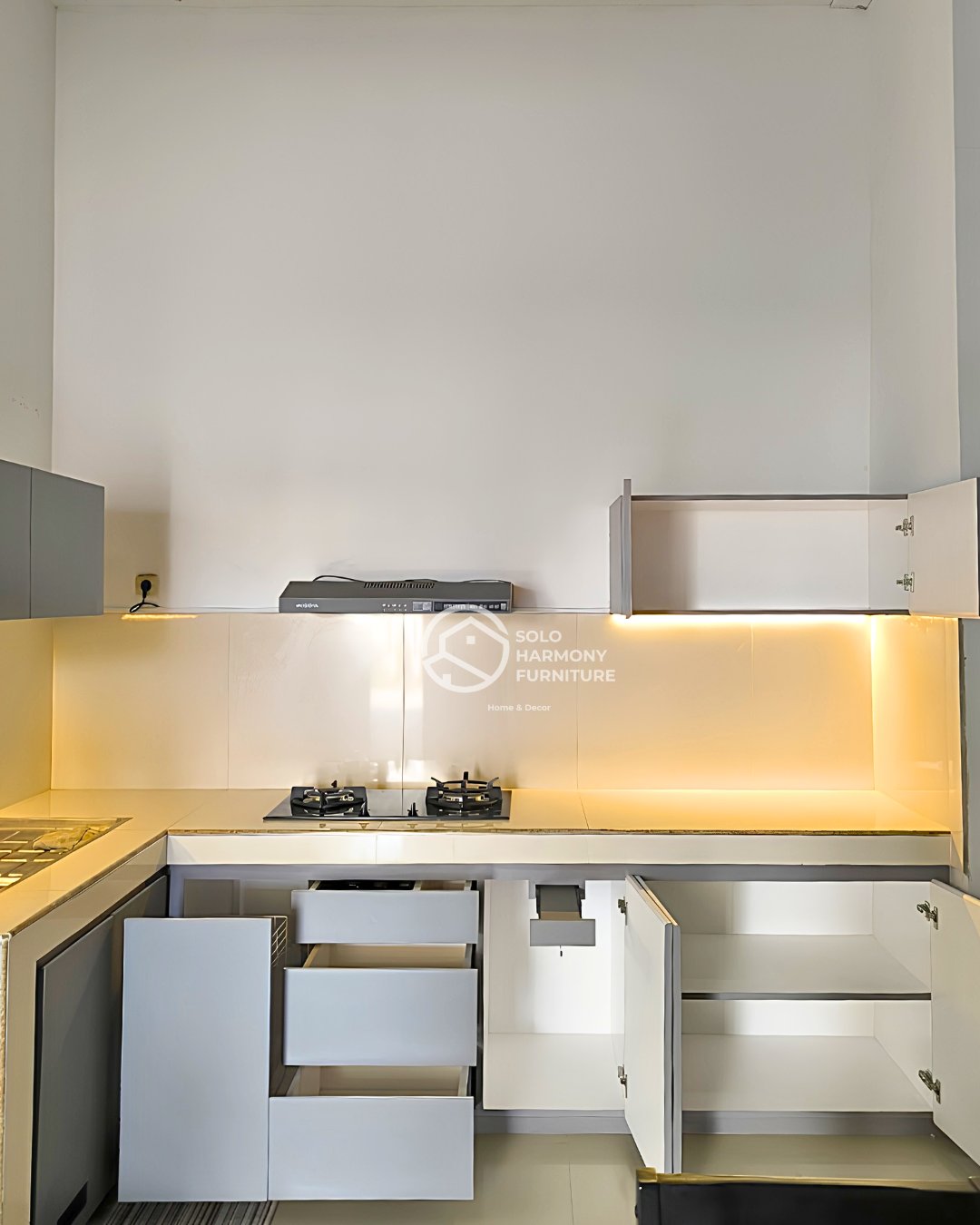 Kitchen Set L-Shape Grey Minimalist - Pak Andy — Kitchen Set foto 5 di Gentan, solo baru (Angsana Residence)