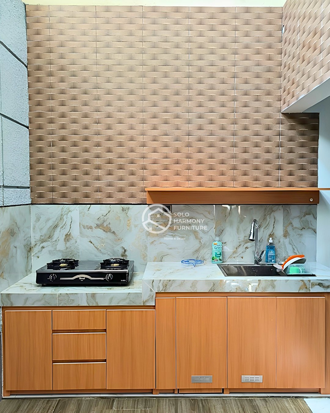 Kitchen Set Straight Layout Marmer — Kitchen Set foto 2 di Gentan , Sukoharjo