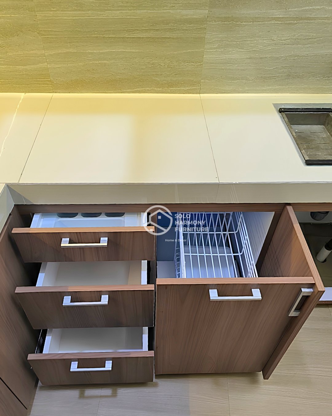 Kitchen Set L-Shape Sage & Wood — Kitchen Set foto 6 di Sumber, Solo