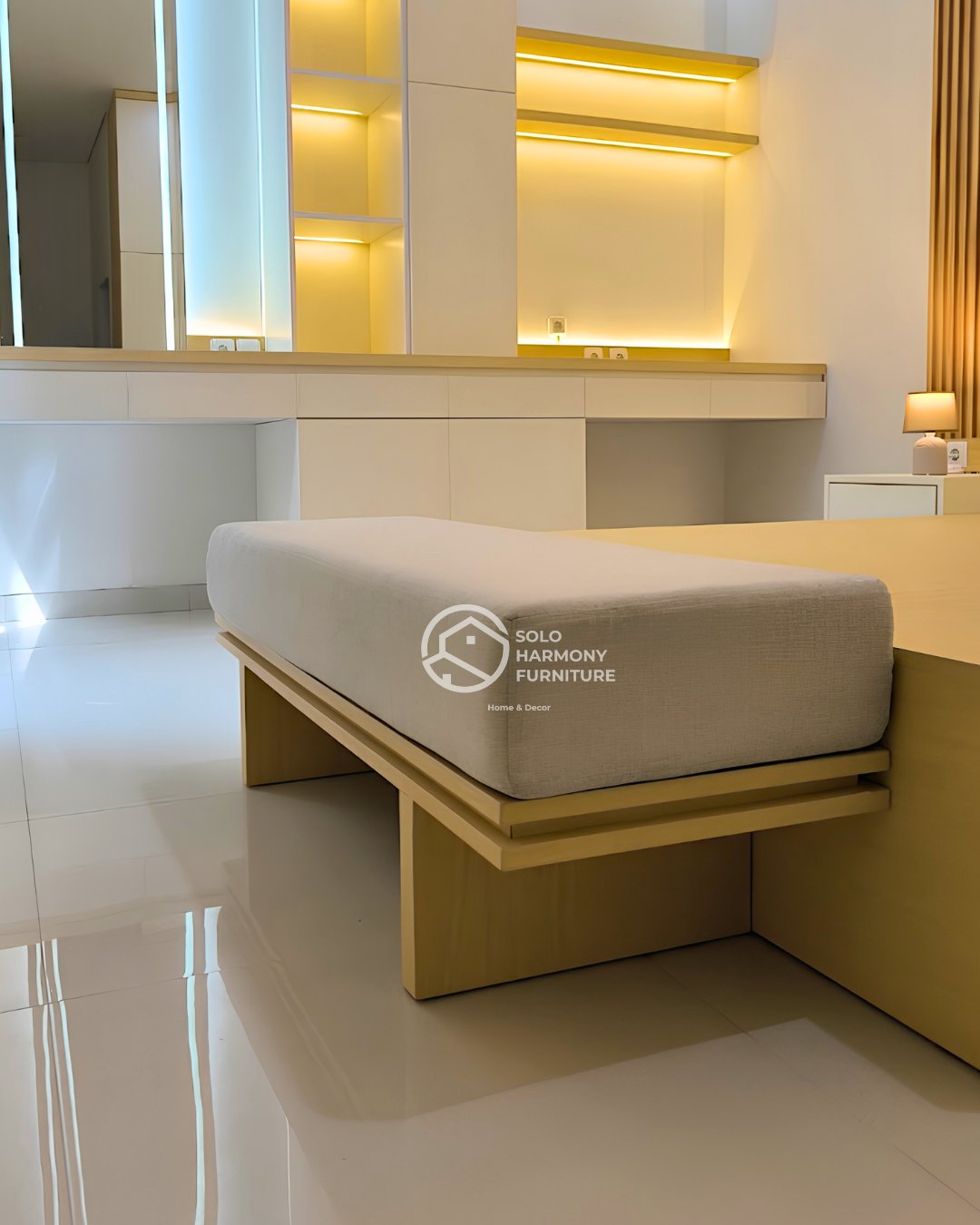 Set Kamar Tidur Utama Japandi Mewah — Interior foto 7 di Casablanca Signature Singopuran, Sukoharjo