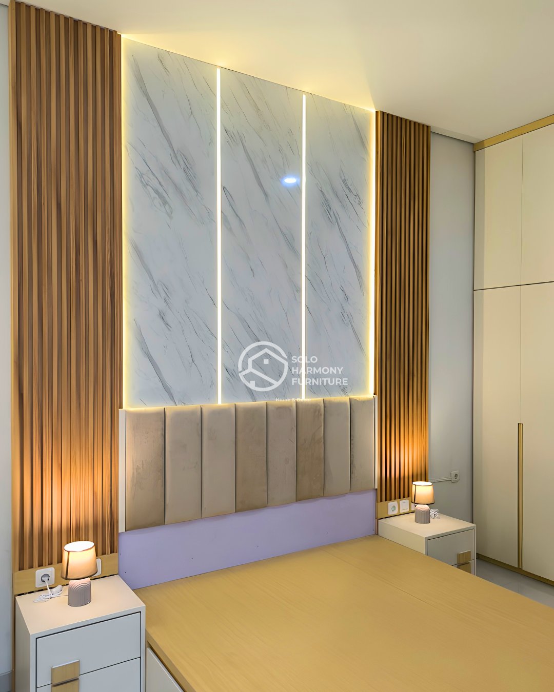 Set Kamar Tidur Utama Japandi Mewah — Interior foto 15 di Casablanca Signature Singopuran, Sukoharjo