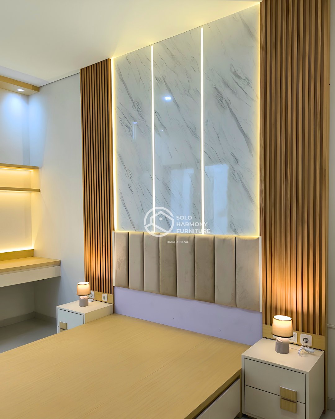 Set Kamar Tidur Utama Japandi Mewah — Interior foto 16 di Casablanca Signature Singopuran, Sukoharjo