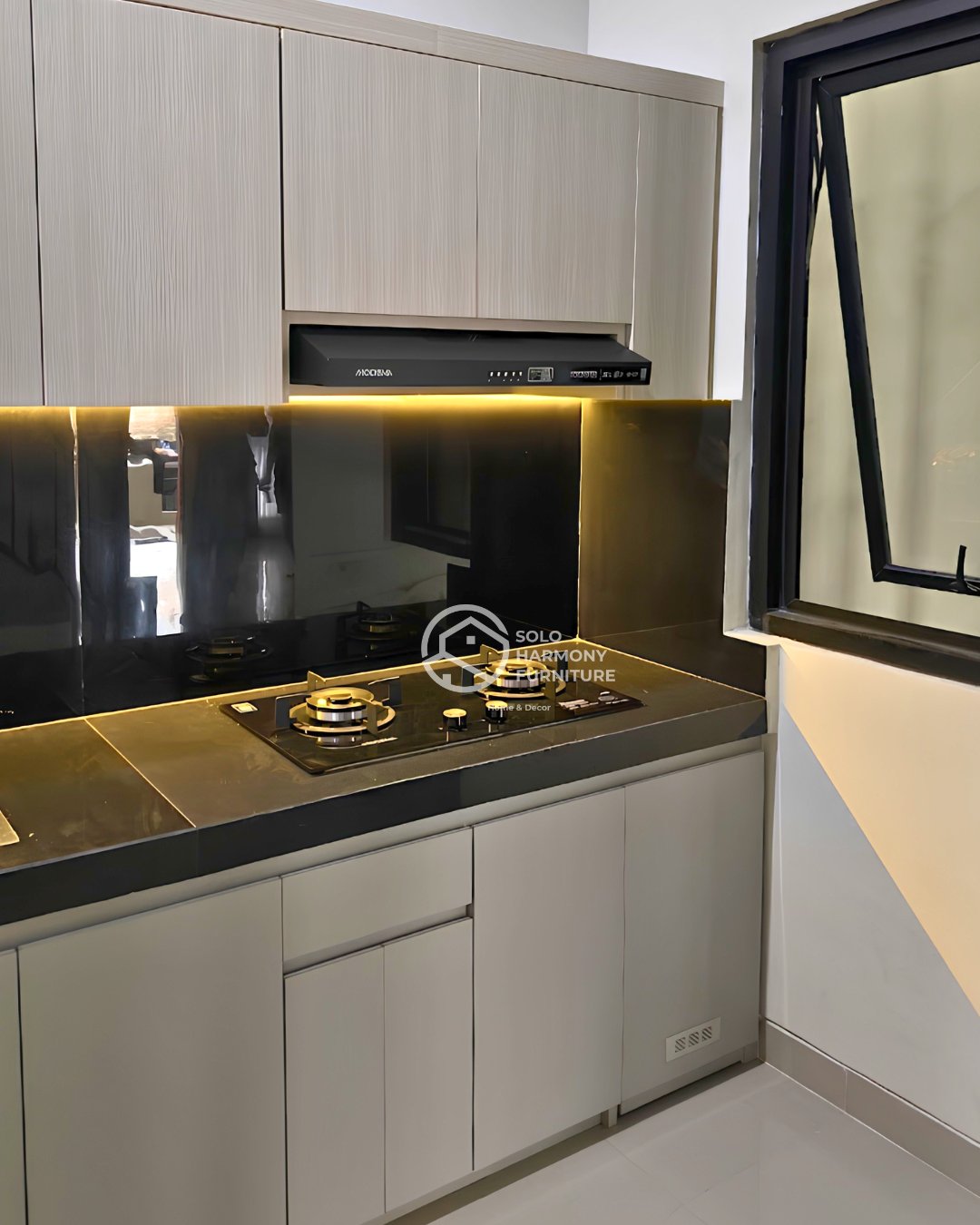 Modern Linear Grey Kitchen Set — Kitchen Set foto 7 di OASIS Premiere, Kartasura, Sukoharjo