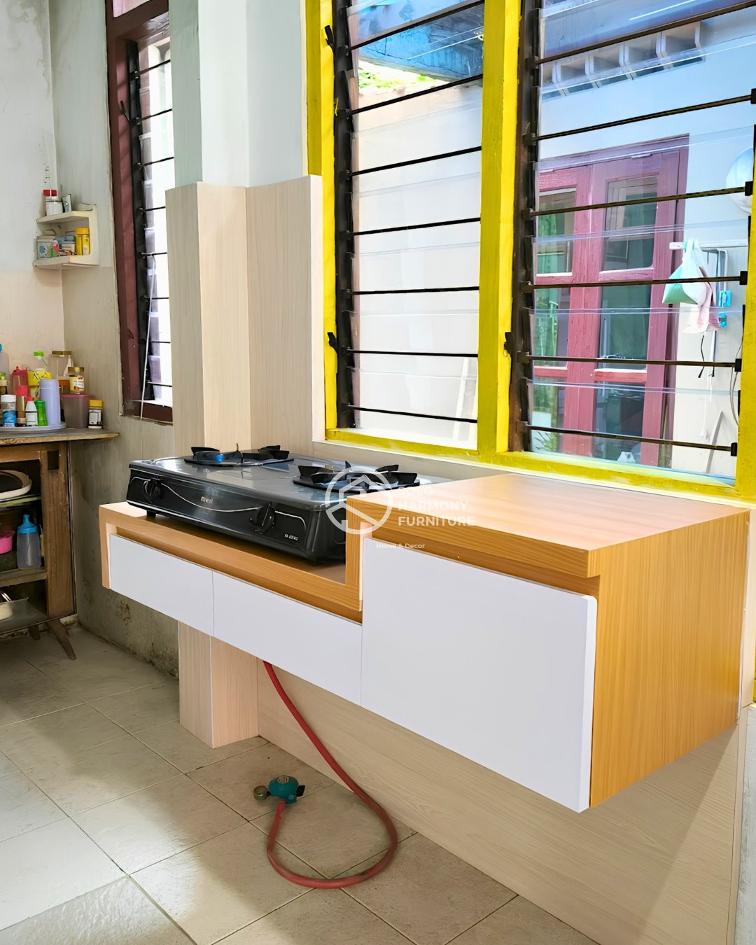 Meja Dapur Gantung Minimalis — Kitchen Set foto 2 di Cengklik, Boyolali
