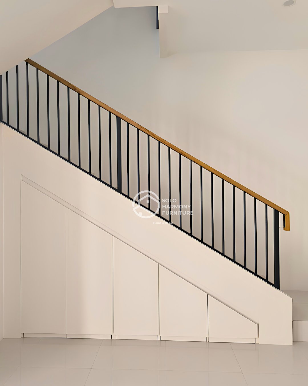 Storage Bawah Tangga Minimalis – Bu Peni — Interior di Casablanca Signature Singopuran, Sukoharjo · Solo Harmony Furniture Soloraya