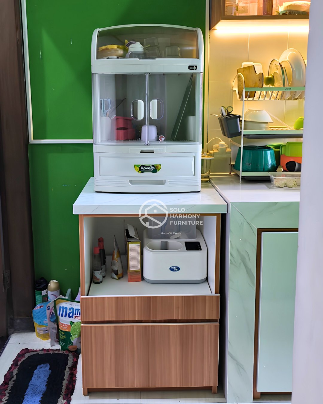 Kabinet Sudut Dapur Multifungsi — Lemari di Banjarsari, Solo · Solo Harmony Furniture Soloraya
