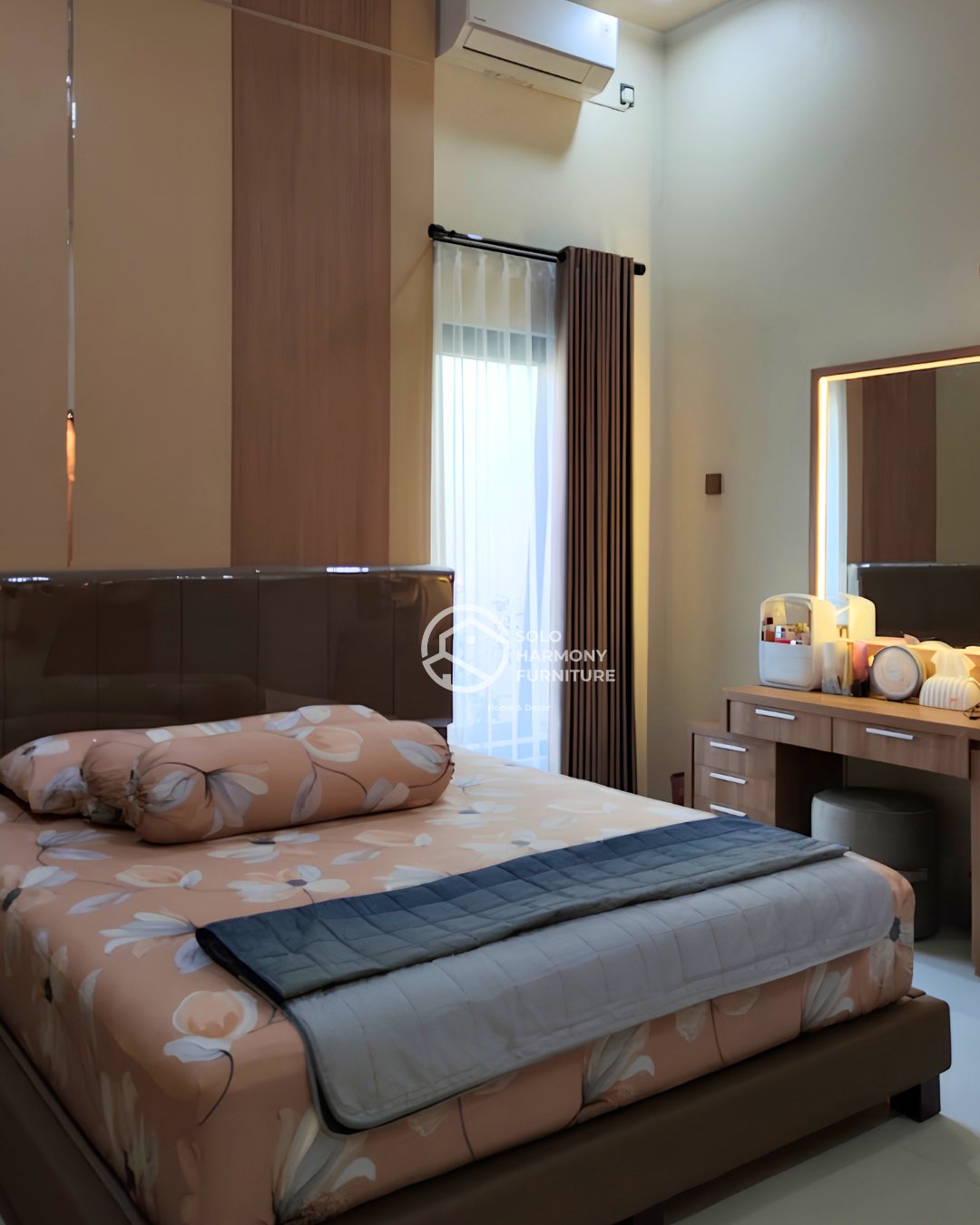 Interior Set Kamar Tidur Utama Minimalis di Sragen — Solo Harmony Furniture