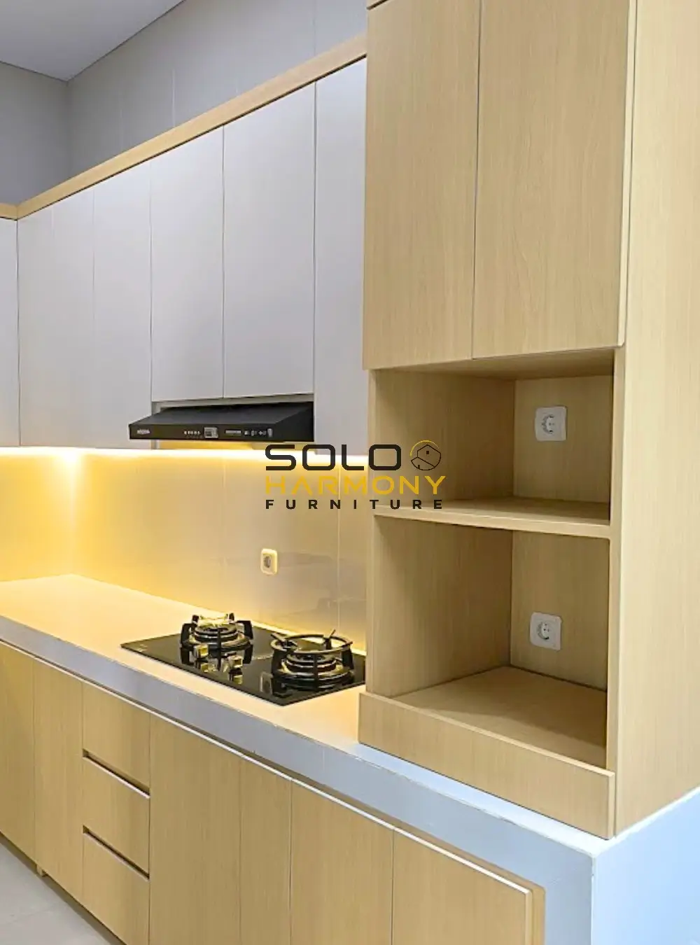 Kitchenset Minimalis Letter L Modern - Bu Peni — Kitchen Set foto 6 di Perumahan Casablangka, Kartasura