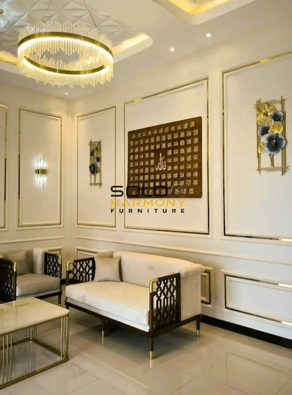 Set Ruang Tamu Minimalis Mewah Nuansa Gold — Interior foto 5 di Boyolali