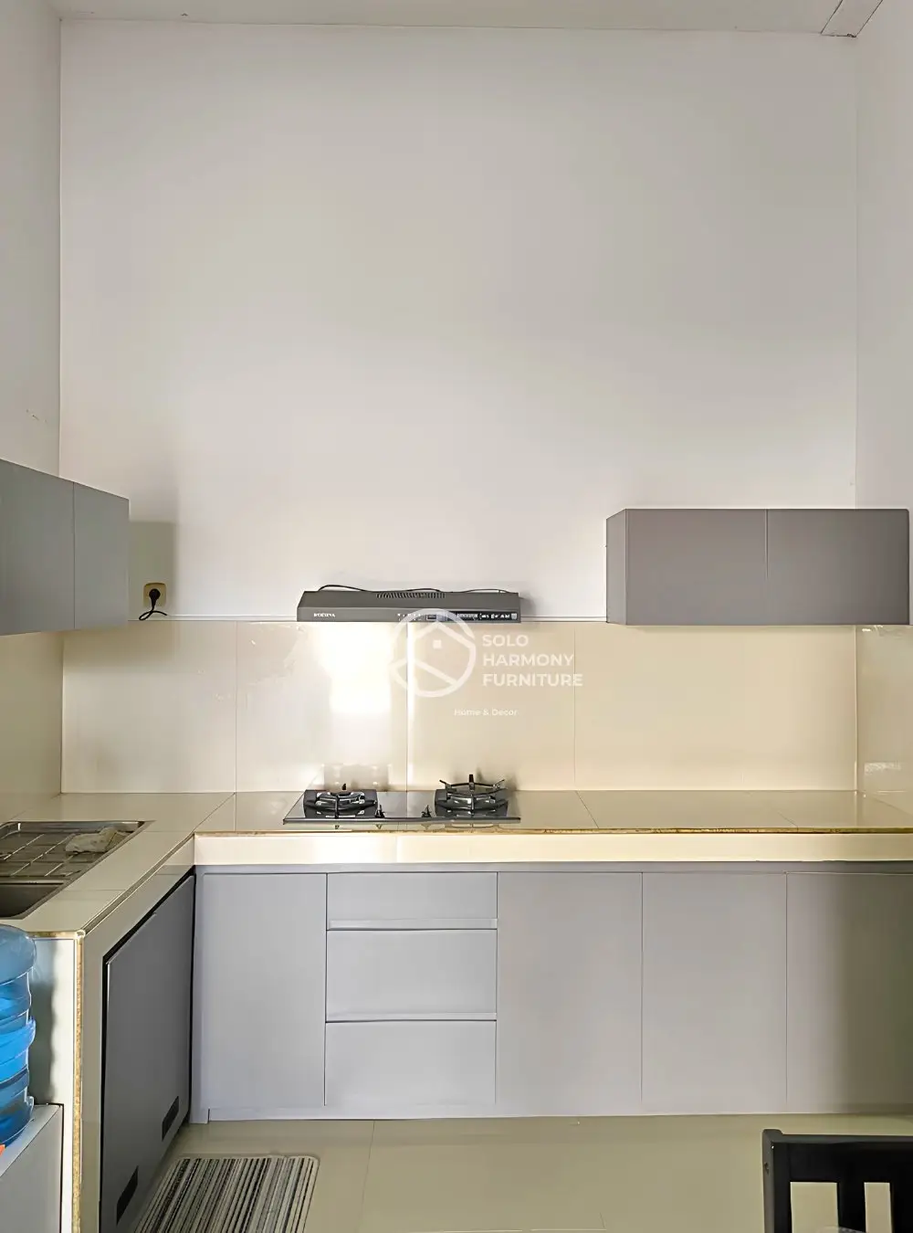 Kitchen Set L-Shape Grey Minimalist - Pak Andy — Kitchen Set foto 3 di Gentan, solo baru (Angsana Residence)