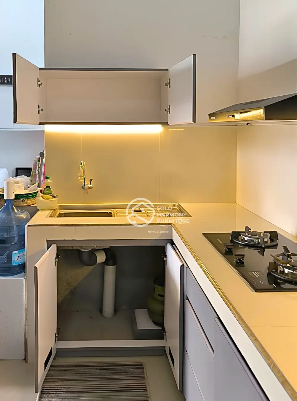 Kitchen Set L-Shape Grey Minimalist - Pak Andy — Kitchen Set foto 4 di Gentan, solo baru (Angsana Residence)