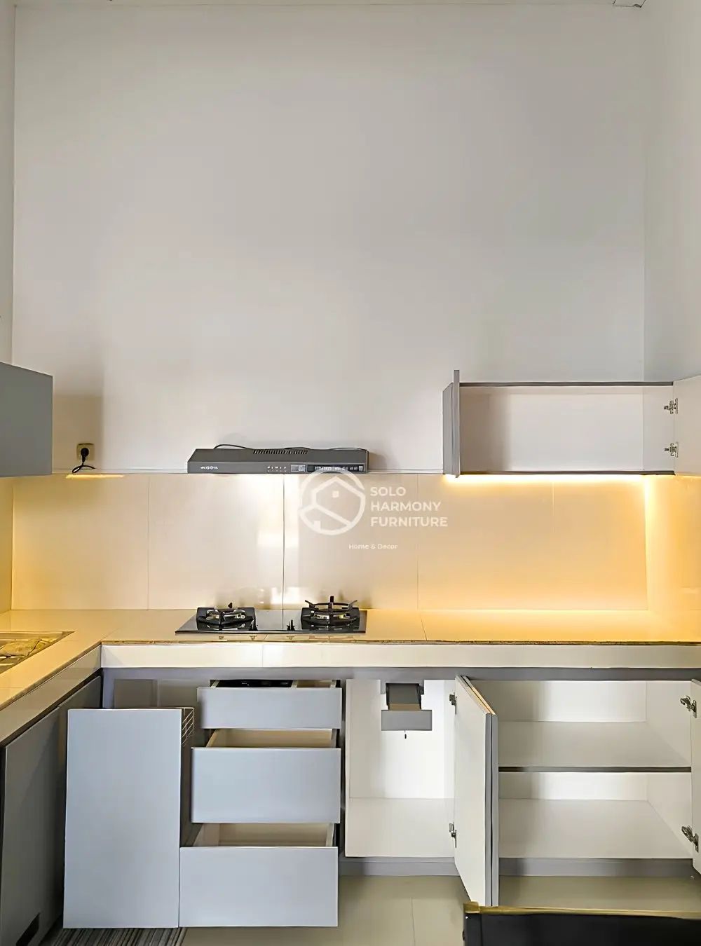 Kitchen Set L-Shape Grey Minimalist - Pak Andy — Kitchen Set foto 5 di Gentan, solo baru (Angsana Residence)