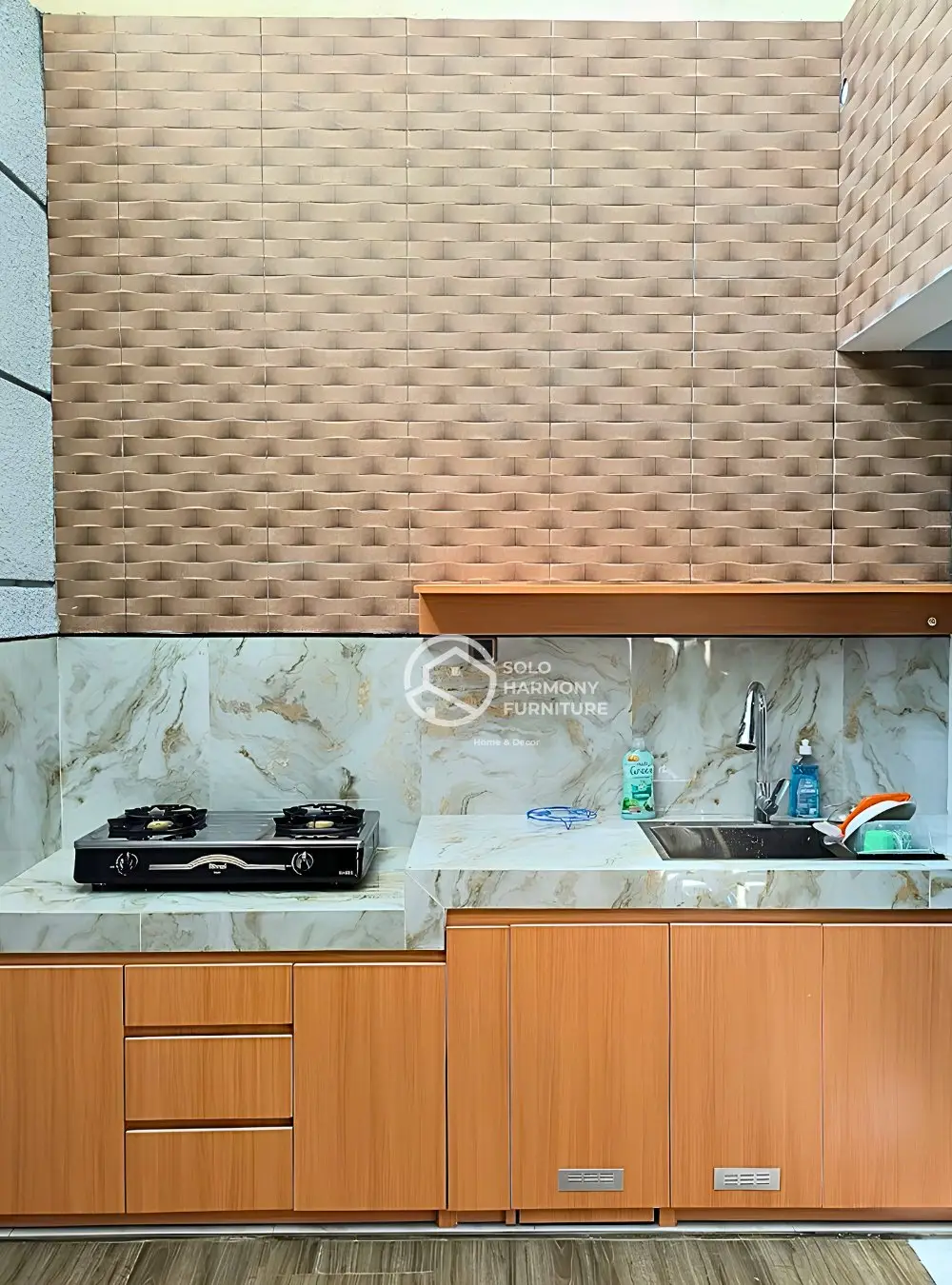 Kitchen Set Straight Layout Marmer — Kitchen Set foto 2 di Gentan , Sukoharjo