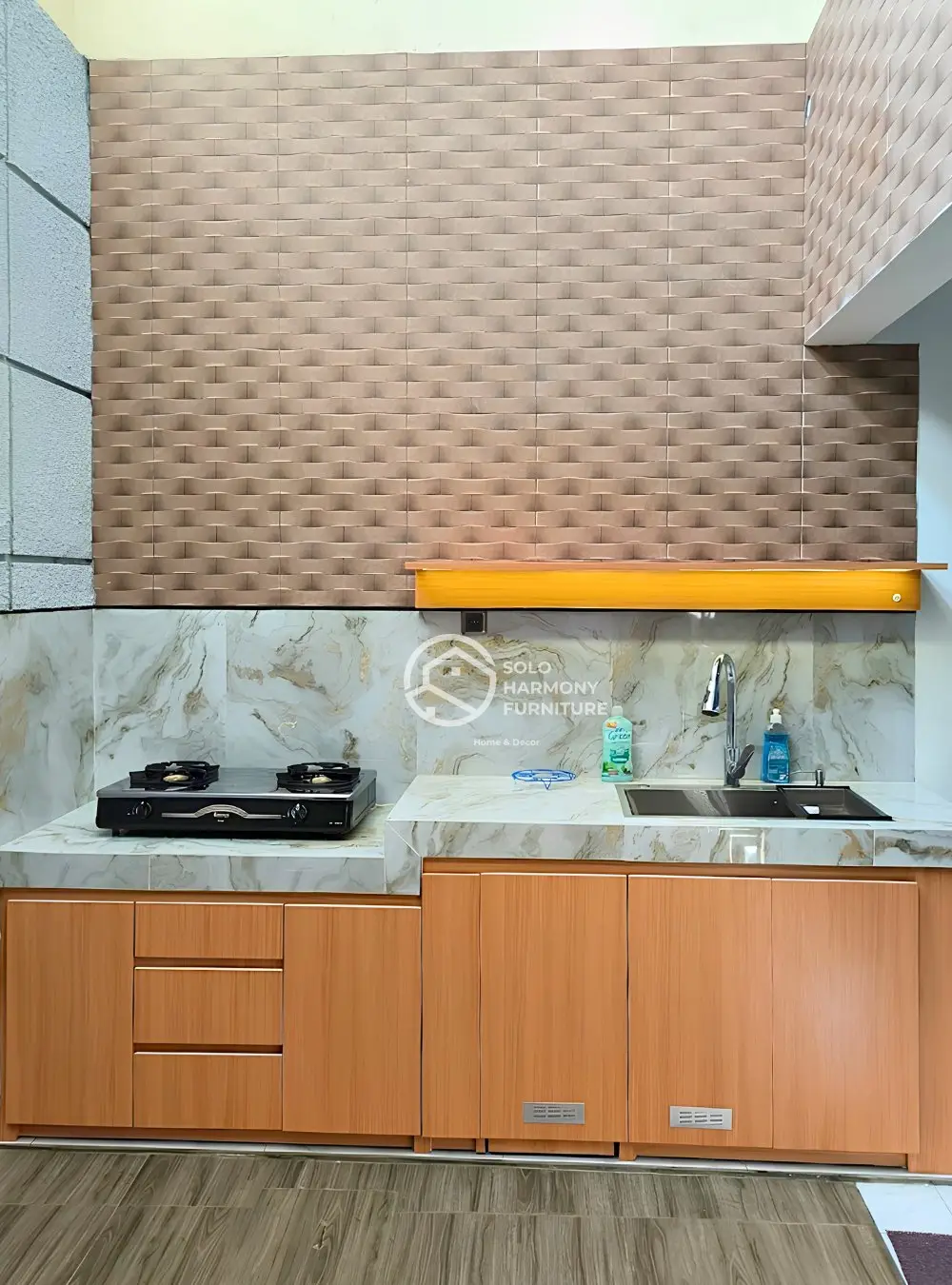 Kitchen Set Straight Layout Marmer — Kitchen Set foto 3 di Gentan , Sukoharjo