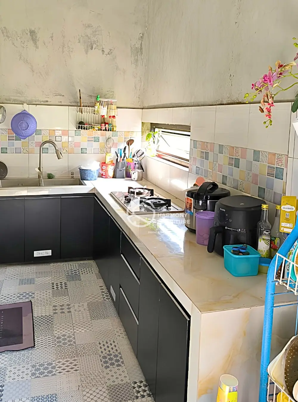 Custom Kabinet Kitchen Set Bawah L-Shap — Kitchen Set foto 3 di Sukoharjo