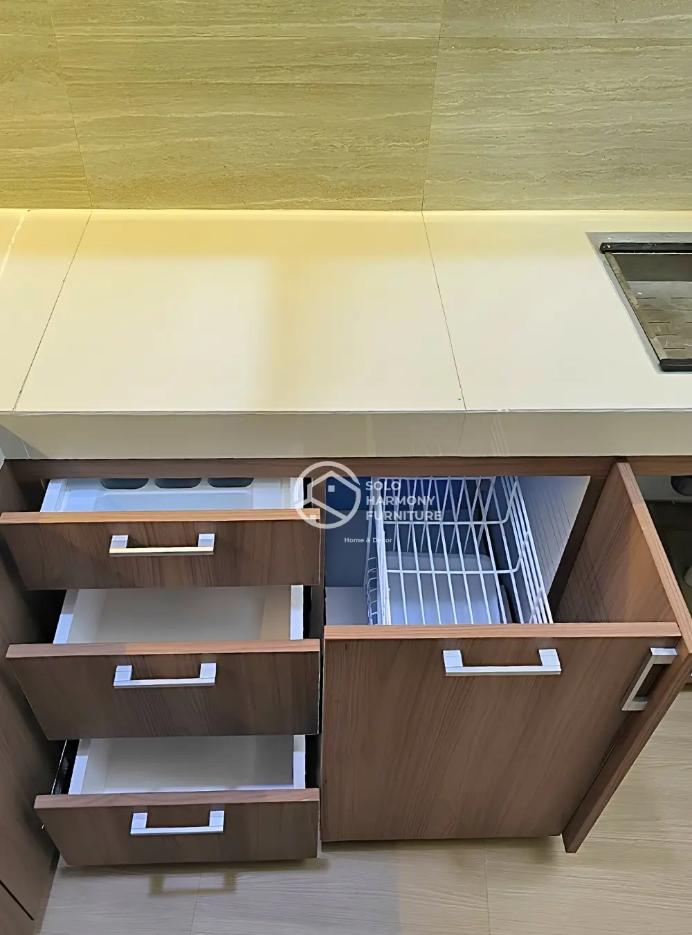 Kitchen Set L-Shape Sage & Wood — Kitchen Set foto 6 di Sumber, Solo