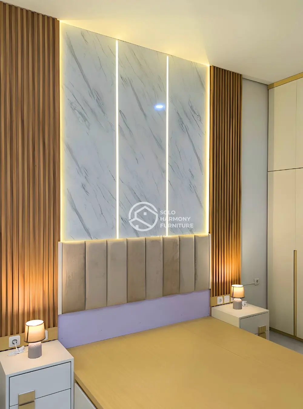 Set Kamar Tidur Utama Japandi Mewah — Interior foto 15 di Casablanca Signature Singopuran, Sukoharjo