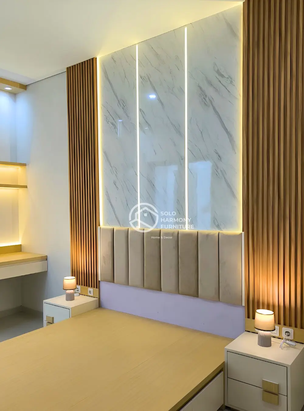 Set Kamar Tidur Utama Japandi Mewah — Interior foto 16 di Casablanca Signature Singopuran, Sukoharjo