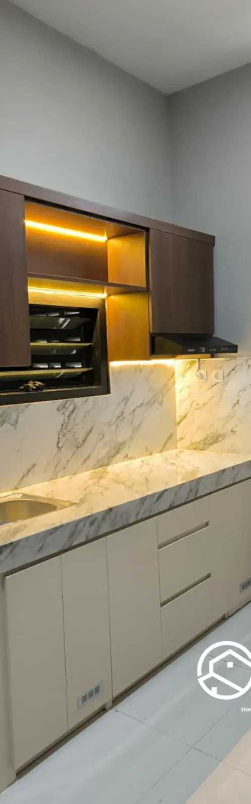Kitchenset Minimalis atas bawah — Kitchen Set Karangasem, solo · Solo Harmony Soloraya