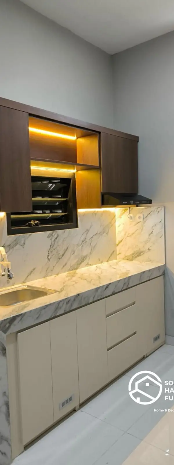 Kitchen Set Kitchenset Minimalis atas bawah di Karangasem, solo — Solo Harmony Furniture