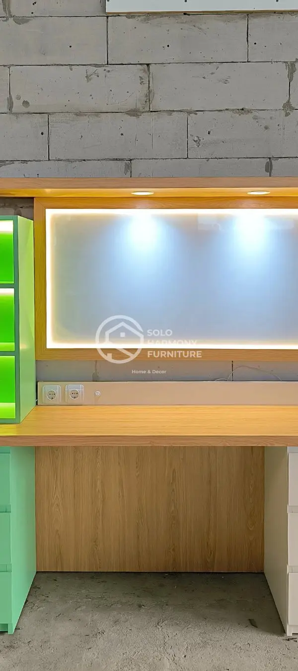 Meja Belajar Anak Minimalis Modern — Interior di Salatiga · Solo Harmony Furniture Soloraya