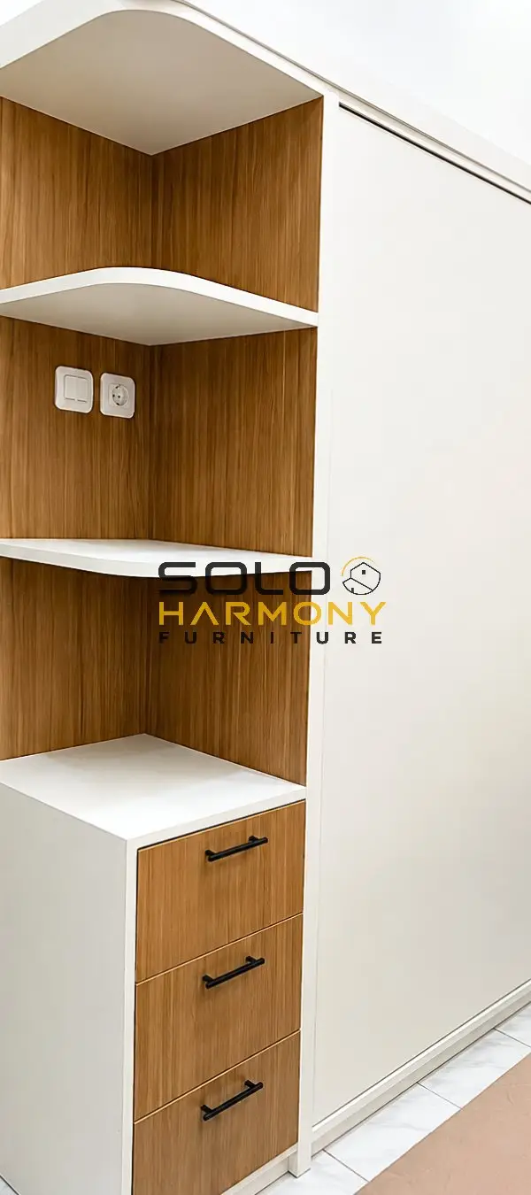 Lemari Custom Lemari Sliding Minimalis Fungsional di Kartasura — Solo Harmony Furniture
