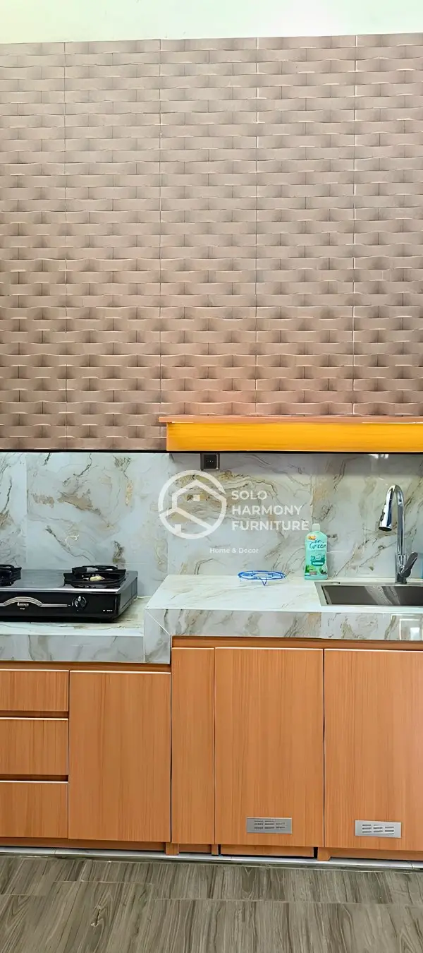 Kitchen Set Straight Layout Marmer Gentan , Sukoharjo — custom furniture Sukoharjo Solo Harmony
